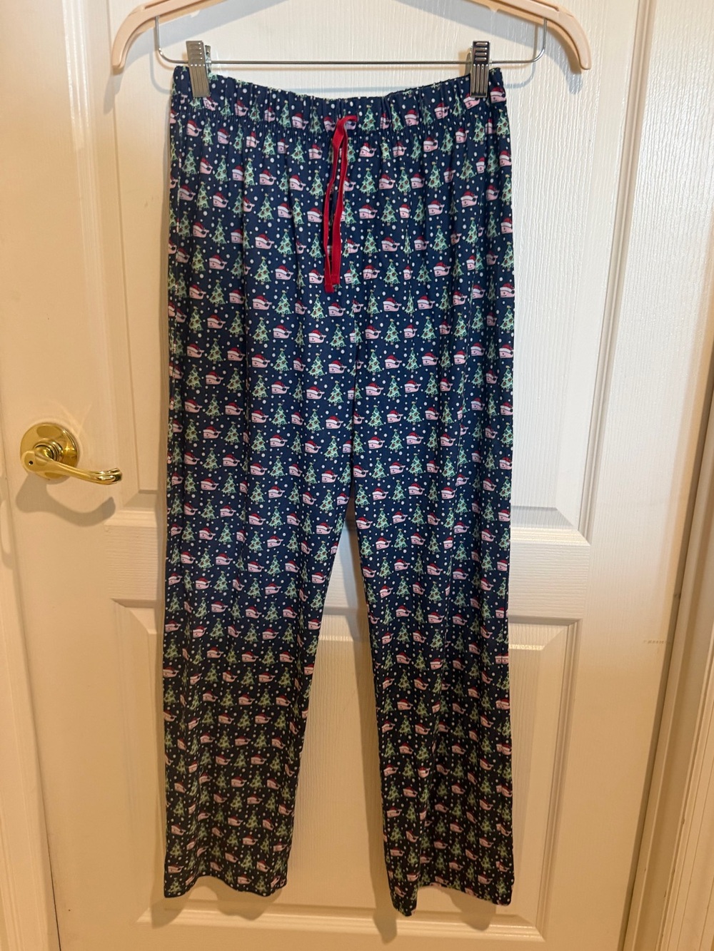 Kids Vineyard Vines Navy Christmas Print PJ Pants